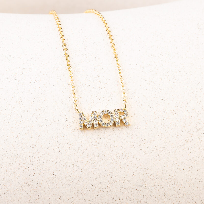 Forgyldt MOR-halskæde med sten