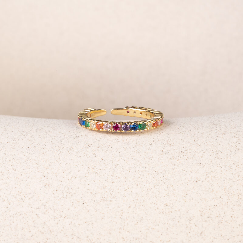 Fingerring, forgyldt - Colorstorm