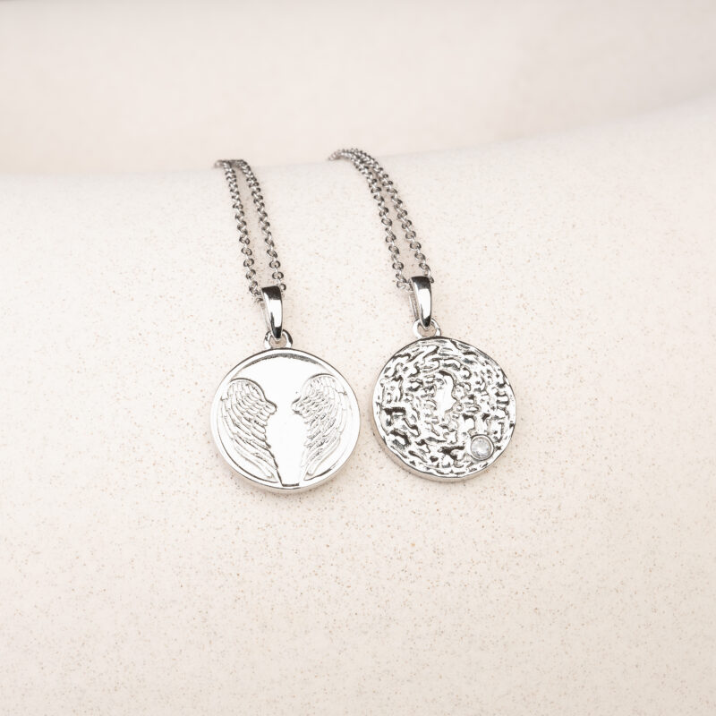 Englevinger i 925 sterling sølv, mindesmykke